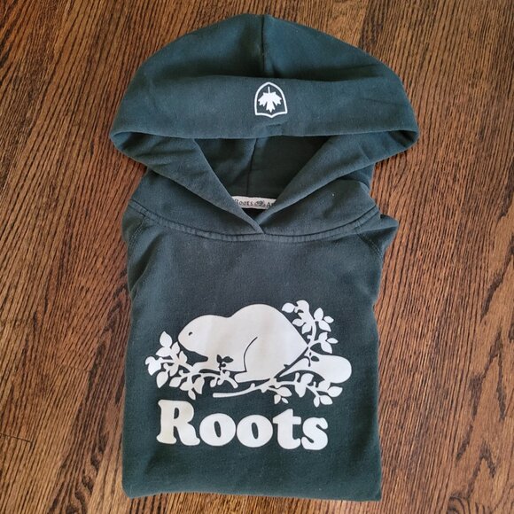 Roots Organic Cotton Green Hoodie Women's Size XS - Picture 3 of 9